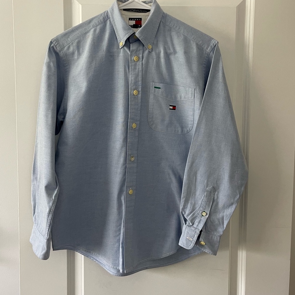 Tommy Hilfiger Boys Long-Sleeve Stripe Button-Front Shirt - Size Medium